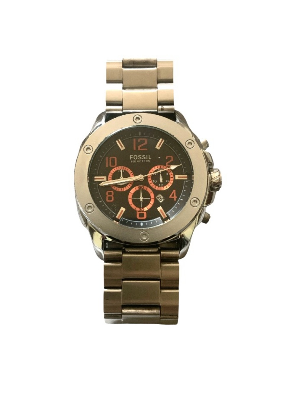 Fossil Men’s Silver Stainless Steel Chronograph Watch
